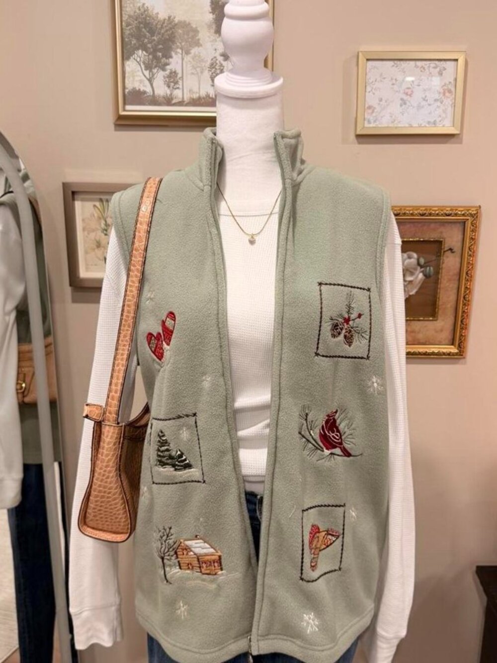Vintage Tradition Country Collection Embroidered Fleece Vest